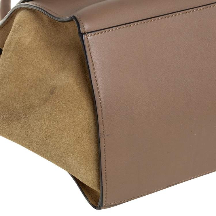 مملوكة مسبقًا Celine Tri Color Leather and Suede Medium Trapeze Top Handle Bag