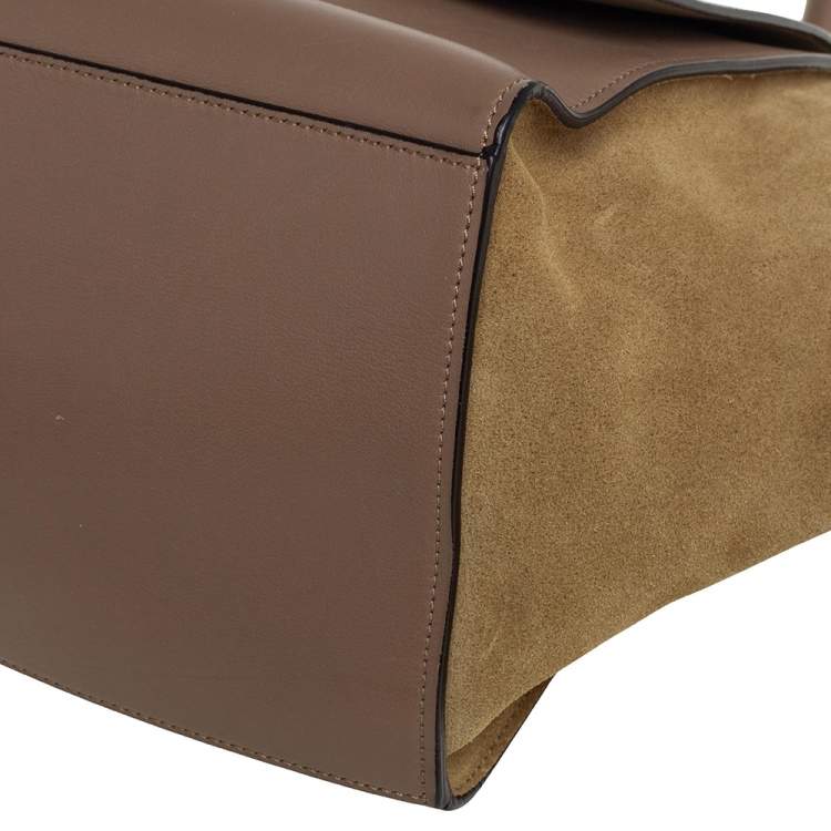 مملوكة مسبقًا Celine Tri Color Leather and Suede Medium Trapeze Top Handle Bag