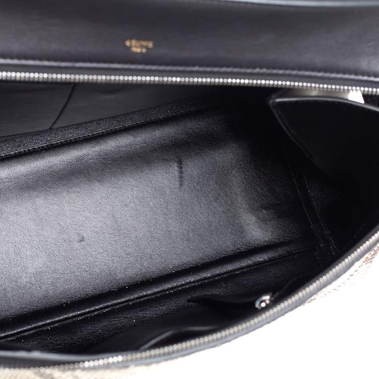مملوكة مسبقًا Celine Black/Beige Python and Leather Medium Edge Top Handle Bag