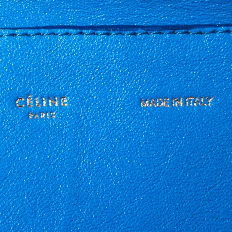 مملوكة مسبقًا Celine Blue Python and Suede Medium Trapeze Top Handle Bag