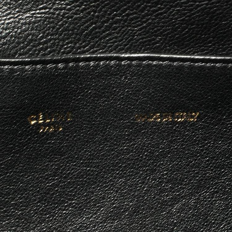 Pre Owned Celine Black Python and Suede Medium Trapeze Top Handle Bag