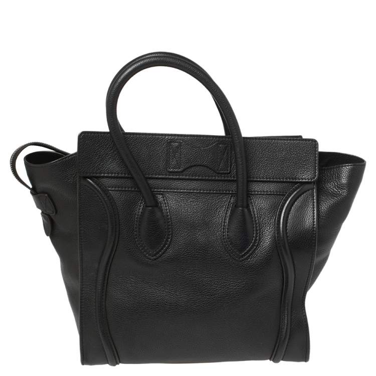 Pre Owned Celine Black Leather Mini Luggage Tote