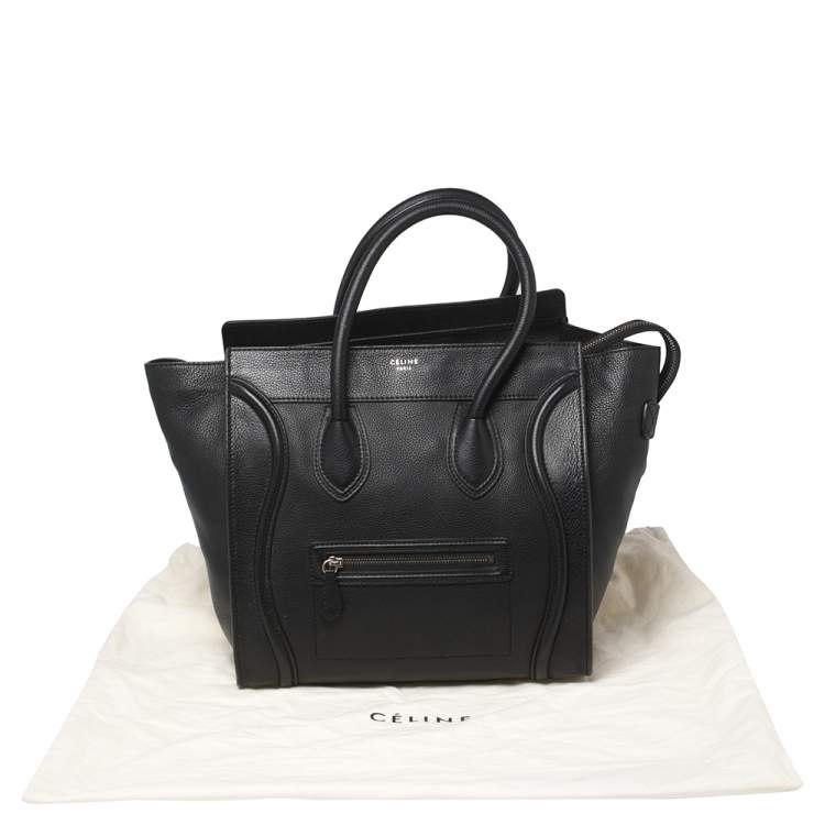 Pre Owned Celine Black Leather Mini Luggage Tote