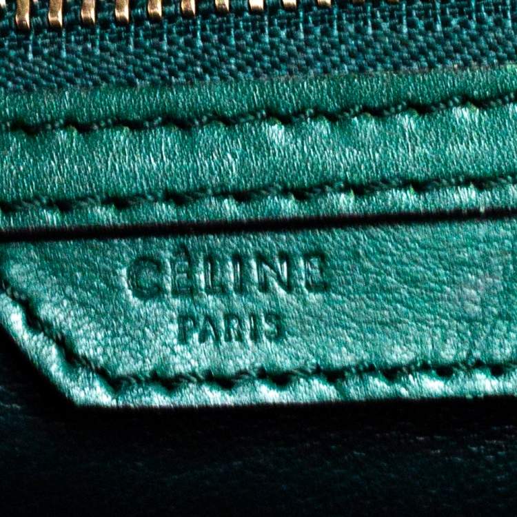 Pre Owned Céline Green Python and Leather Mini Luggage Tote