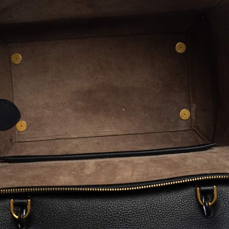 Pre Owned Celine Black Leather Mini Belt Top Handle Bag