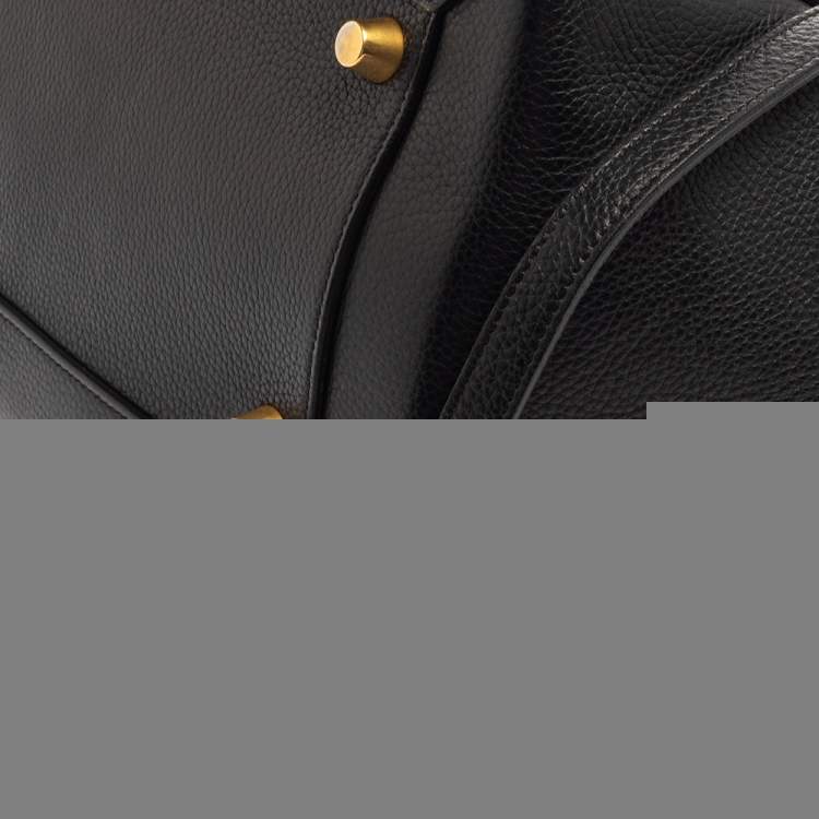 Pre Owned Celine Black Leather Mini Belt Top Handle Bag