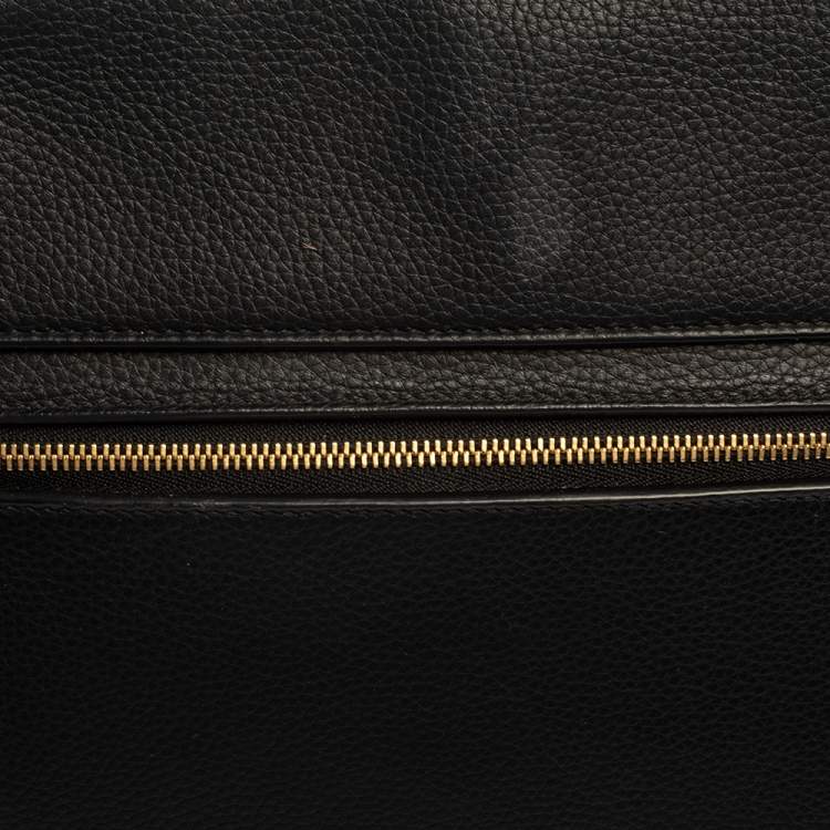Pre Owned Celine Black Leather Mini Belt Top Handle Bag