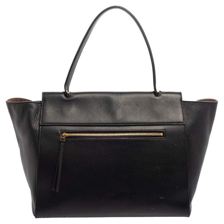 Pre Owned Celine Black Leather Mini Belt Top Handle Bag