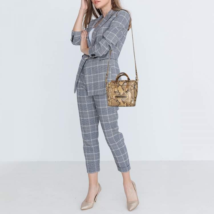 مملوكة مسبقًا Céline Beige/Black Python Nano Luggage Tote