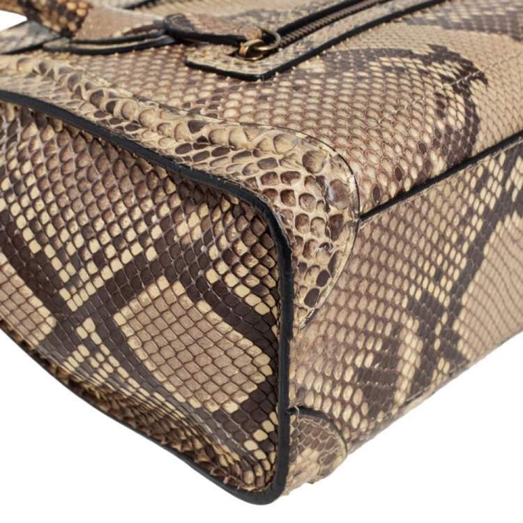 مملوكة مسبقًا Céline Beige/Black Python Nano Luggage Tote