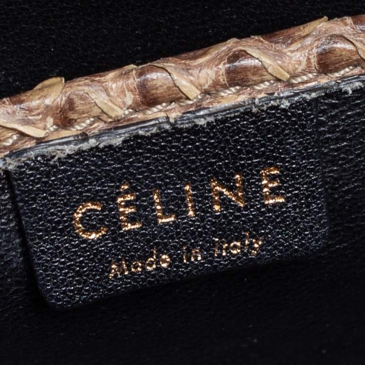 مملوكة مسبقًا Céline Beige/Black Python Nano Luggage Tote