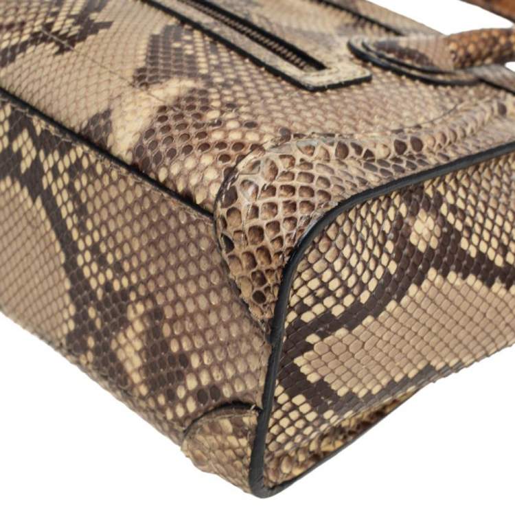مملوكة مسبقًا Céline Beige/Black Python Nano Luggage Tote