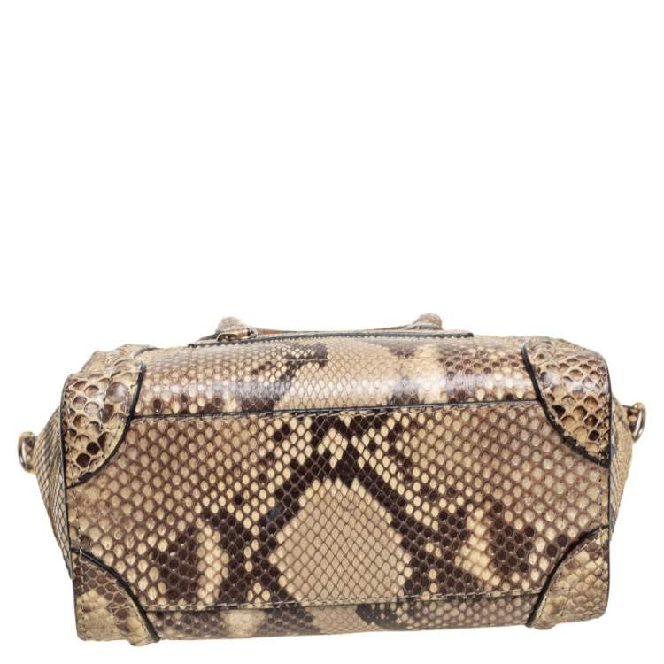 مملوكة مسبقًا Céline Beige/Black Python Nano Luggage Tote