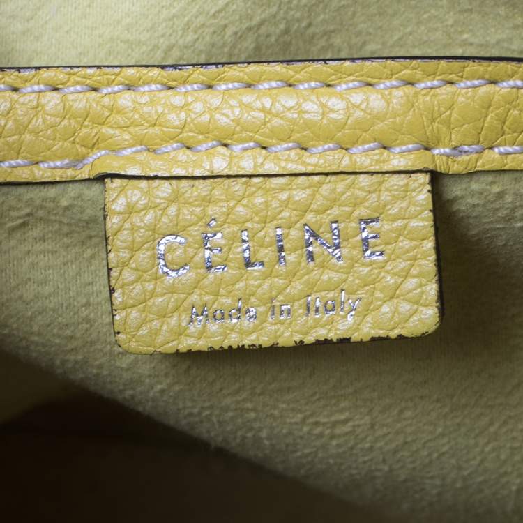 Pre Owned Céline Yellow Leather Nano Luggage Tote