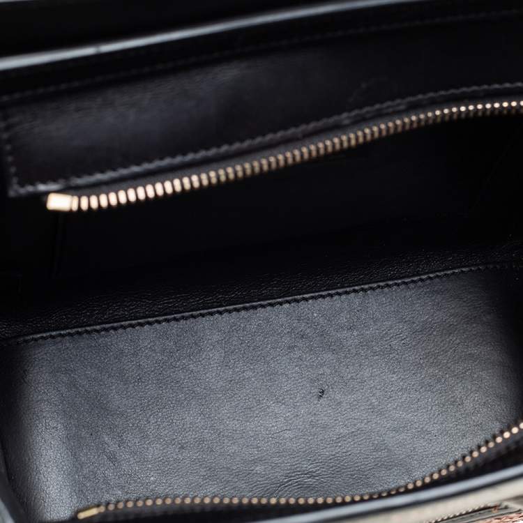 Pre Owned Céline Tricolor Python and Leather Trim Nano Luggage Tote