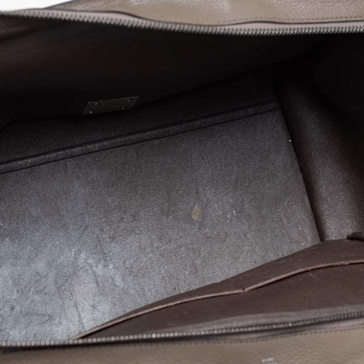 Pre Owned Celine Brown/Grey Leather and Suede Medium Trapeze Top Handle Bag