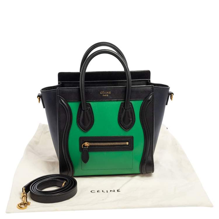 Pre Owned Celine Leather Celine Tri Color Leather Nano Luggage Tote