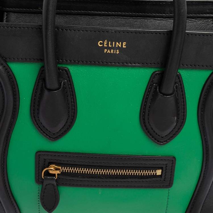 Pre Owned Celine Leather Celine Tri Color Leather Nano Luggage Tote