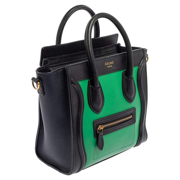 Pre Owned Celine Leather Celine Tri Color Leather Nano Luggage Tote