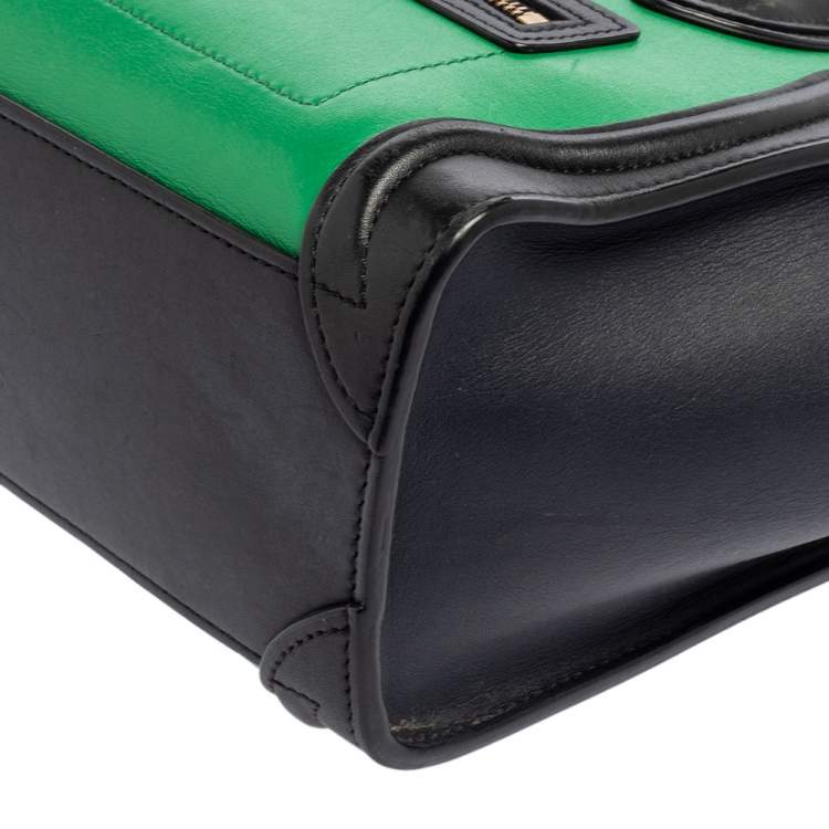 Pre Owned Celine Leather Celine Tri Color Leather Nano Luggage Tote