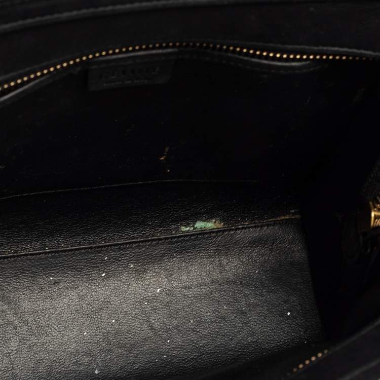 Pre Owned Celine Leather Celine Tri Color Leather Nano Luggage Tote
