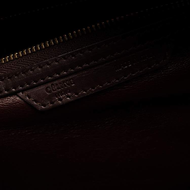 Pre Owned Céline Red/Burgundy  Python and Leather Mini Luggage Tote