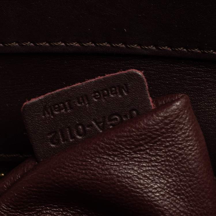 Pre Owned Céline Red/Burgundy  Python and Leather Mini Luggage Tote