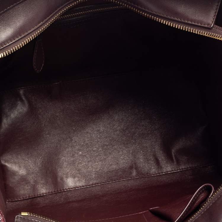 Pre Owned Céline Red/Burgundy  Python and Leather Mini Luggage Tote