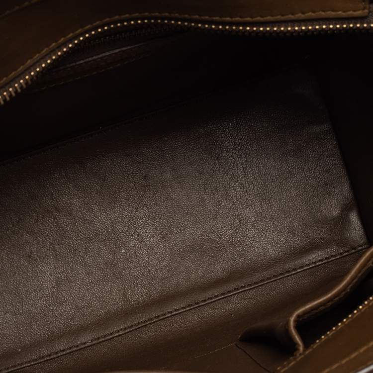Pre Owned Celine Tri Color Leather Micro Luggage Tote