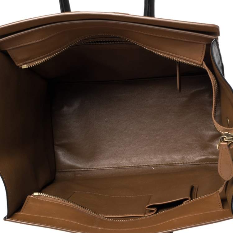 Pre Owned Celine Tri Color Leather Mini Luggage Tote