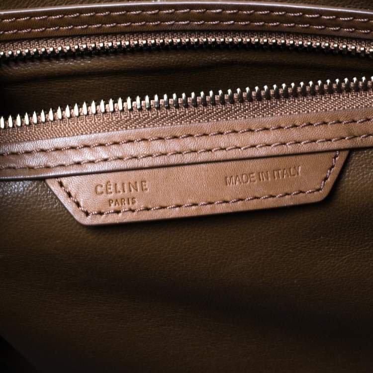Pre Owned Celine Tri Color Leather Mini Luggage Tote