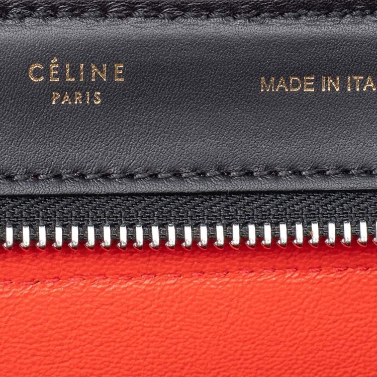 Pre Owned Celine Multicolor Calf Hair and Leather Medium Trapeze Top Handle Bag