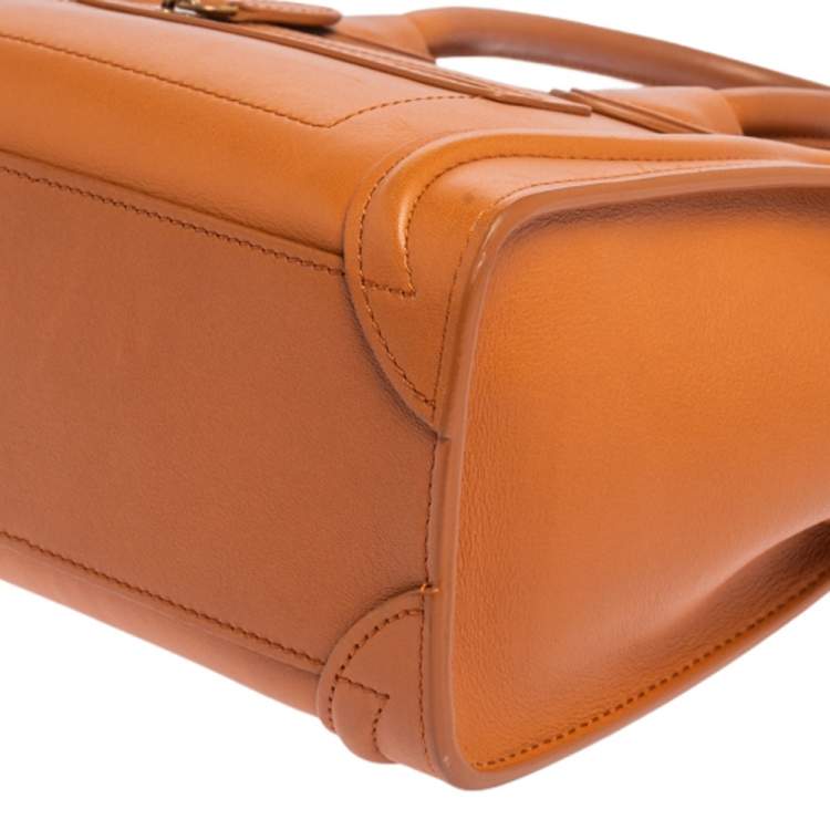 Pre Owned Celine Caramel Brown Leather Nano Luggage Tote