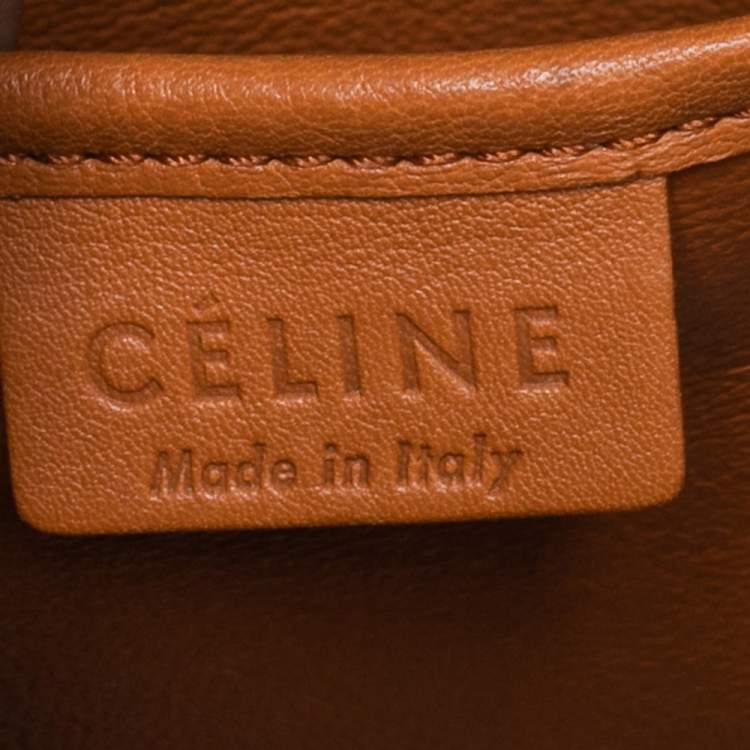 Pre Owned Celine Caramel Brown Leather Nano Luggage Tote