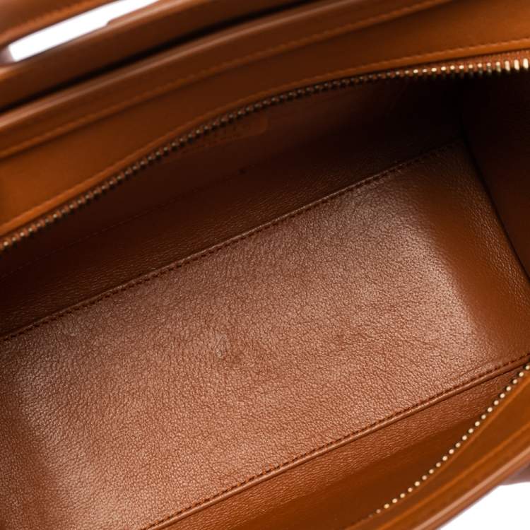 Pre Owned Celine Caramel Brown Leather Nano Luggage Tote