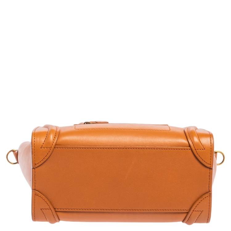 Pre Owned Celine Caramel Brown Leather Nano Luggage Tote
