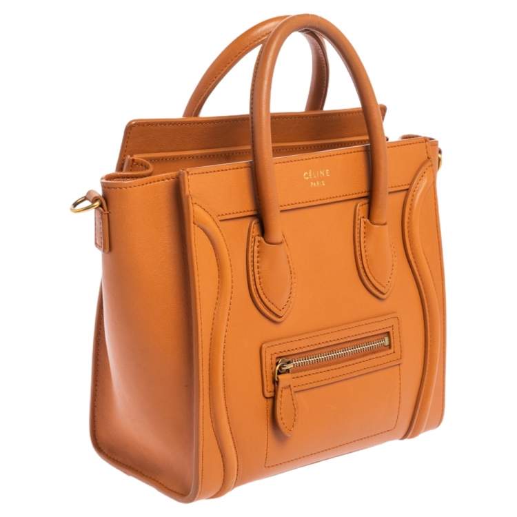 Pre Owned Celine Caramel Brown Leather Nano Luggage Tote
