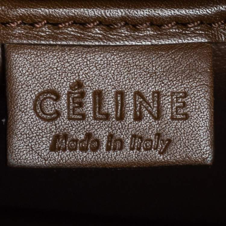 Pre Owned Celine Tricolor Leather and Suede Nano Luggage Tote