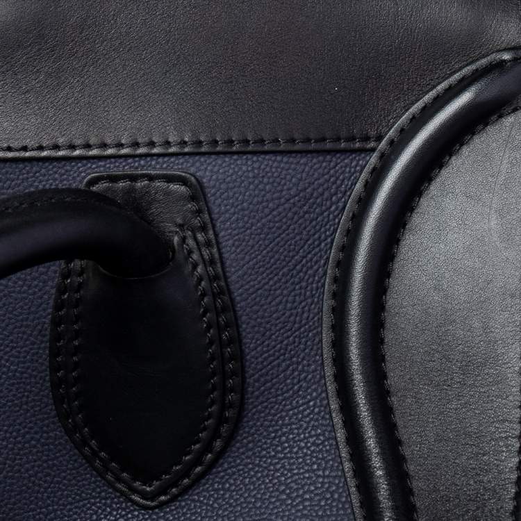 Pre Owned Celine Tri Color Leather Mini Luggage Tote