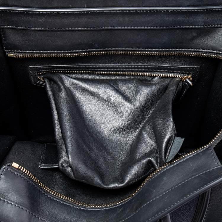 Pre Owned Celine Tri Color Leather Mini Luggage Tote