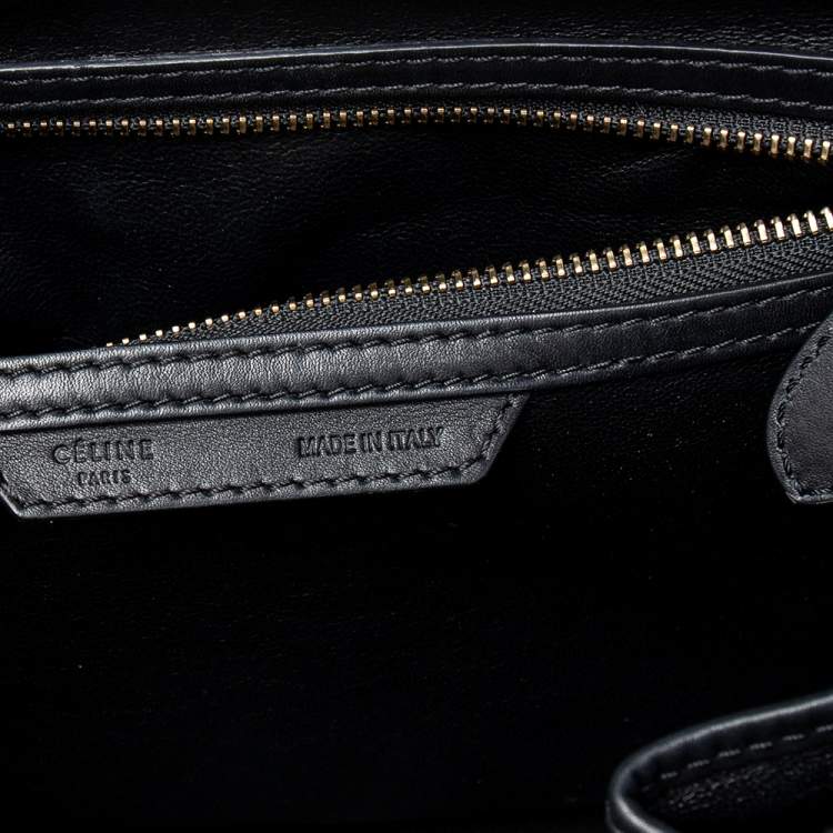 Pre Owned Celine Tri Color Leather Mini Luggage Tote