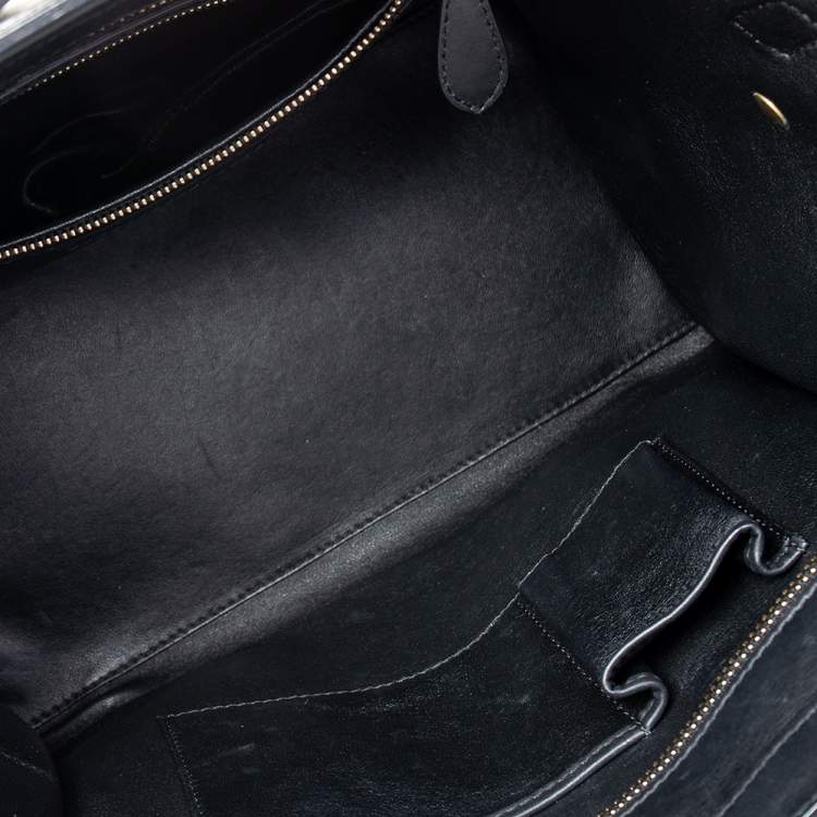 Pre Owned Celine Tri Color Leather Mini Luggage Tote
