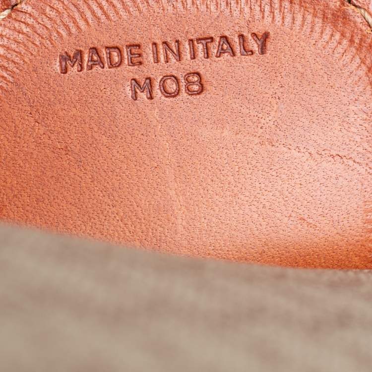 Pre Owned Celine Tan//Beige Macadam PVC and Leather Trim Duffel Bag