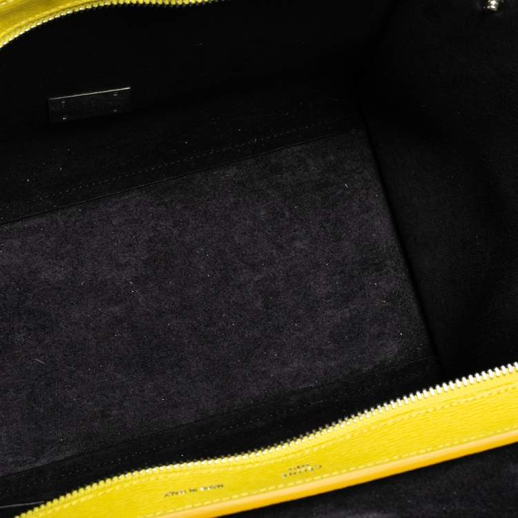 Pre Owned Celine Yellow Leather Mini Trapeze Top Handle Bag