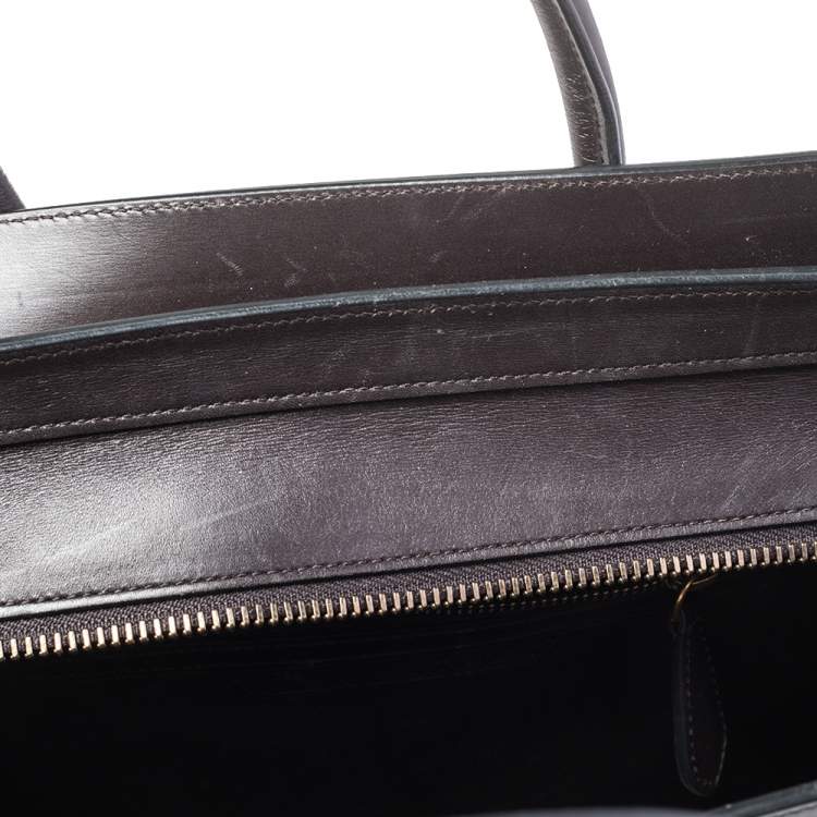 Pre Owned Celine Tri Color Leather Micro Luggage Tote