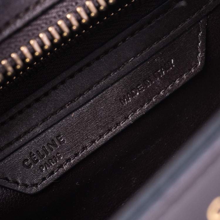 Pre Owned Celine Tri Color Leather Micro Luggage Tote