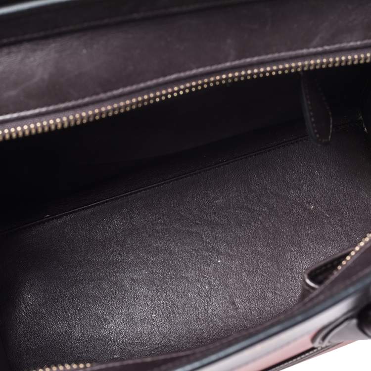 Pre Owned Celine Tri Color Leather Micro Luggage Tote
