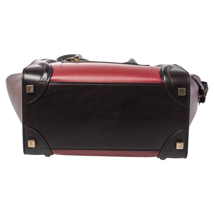 Pre Owned Celine Tri Color Leather Micro Luggage Tote