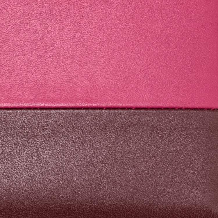Pre Owned Celine Pink/Purple Leather Solo Zip Around Wallet