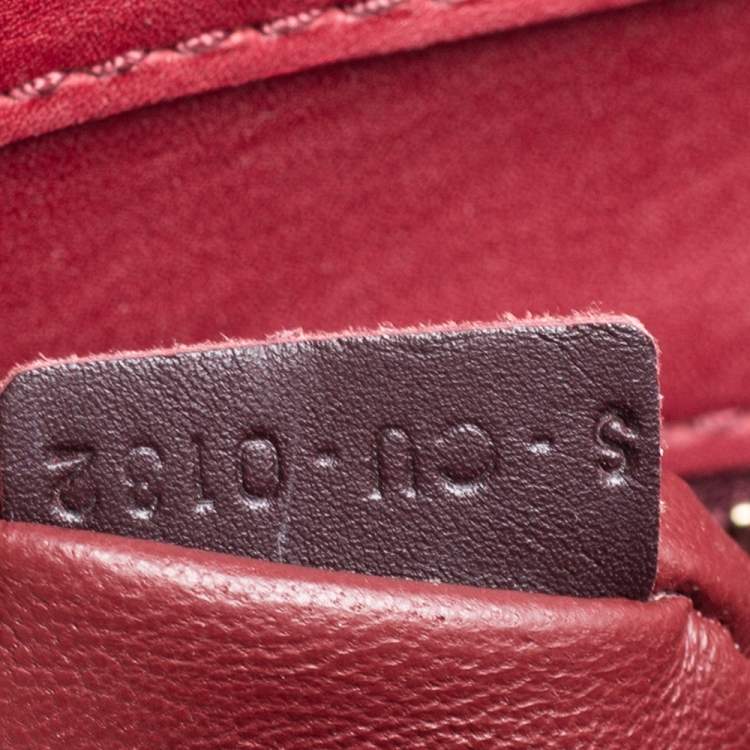 Pre Owned Celine Red Leather Micro Luggage Tote